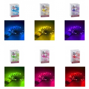 Instalatie cu baterii, 20 led, diverse culori