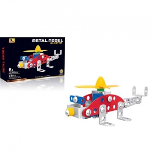 Joc constructii metal, Elicopter, 72 piese
