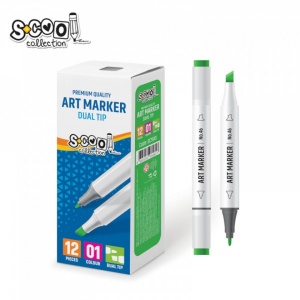 Marker cu 2 capete, 6mm/3mm, Verde deschis - S-COOL