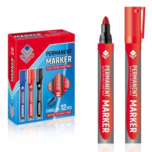 Marker permanent rosu, 2-4 mm, 12 buc/set - OFFISHOP