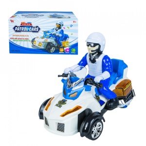 Motocicleta + politist, cu baterii