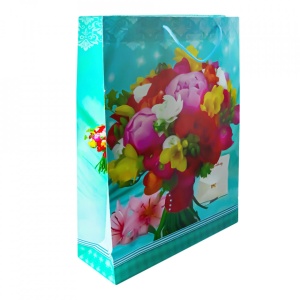 Punga cadou cu flori, 32x44x11 cm