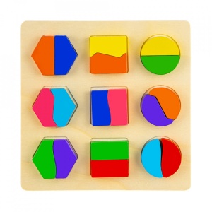 Puzzle din lemn, incastru, Forme geometrice