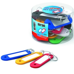 Breloc pentru chei, cu eticheta, 5x2,2 cm, 20 buc/set - OFFISHOP