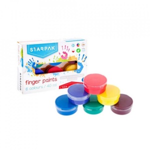 Finger Paints, 40ml, 6 culori/set - STARPAK