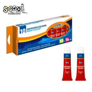 Tempera rosie, 16 ml, 10 culori/set - S-COOL