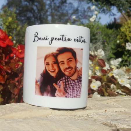 Pusculita personalizata cu 2 poze