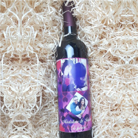 Vin personalizat cu 2 poze si text