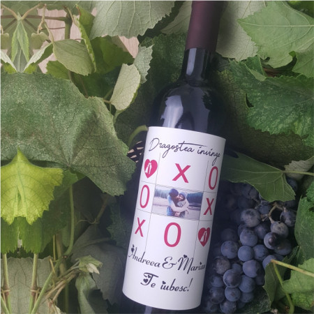 Vin personalizat cu o poza si text