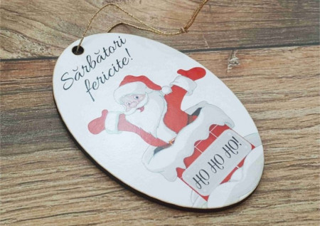 Ornament pom -HO HO HO -
