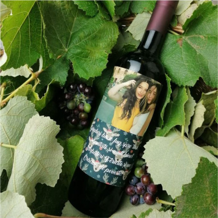 Vin personalizat cu o poză și text -Sărbători 2-