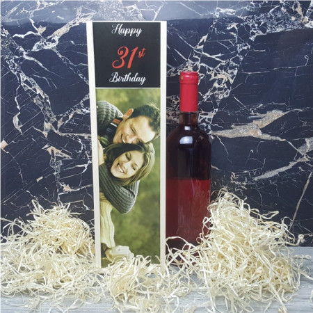 Cutie de vin personalizata cu poza si varsta