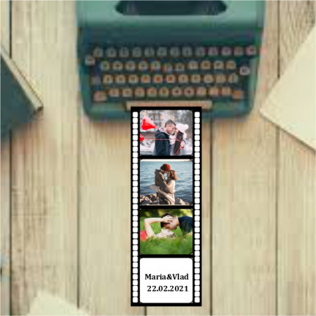 Magnet de frigider cu 3 poze si text