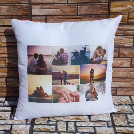 Perna personalizata cu 9 poze spate rosu