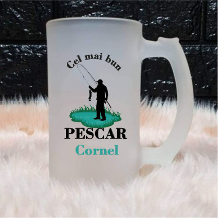 Halbă personalizată -Pescar-