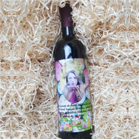 Vin personalizat cu o poza si text  -Paște M2-