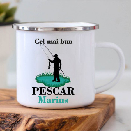 Cană metalică -Pescar-