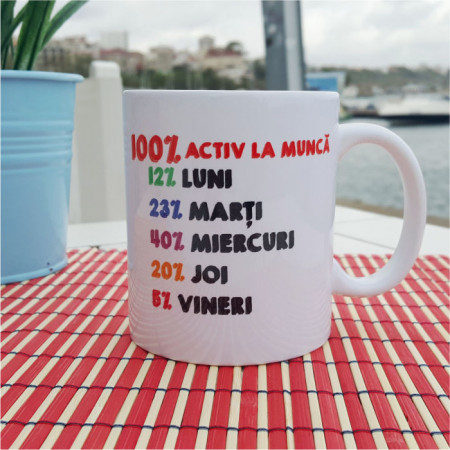 Cana personalizata 100% Activ la munca