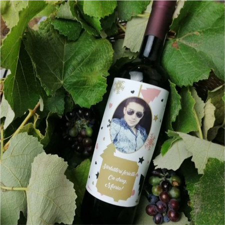 Vin personalizat cu o poza și text -AU-