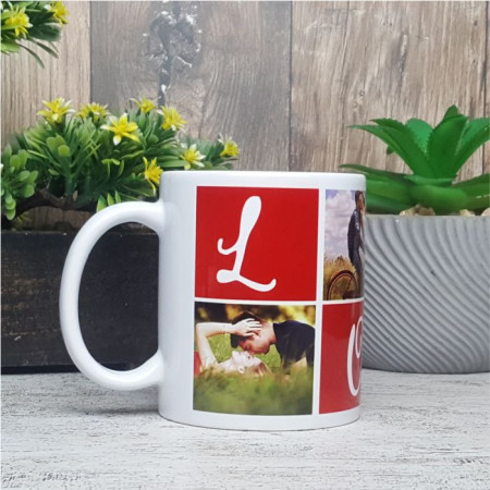Cana personalizata cu 4 poze -Love-