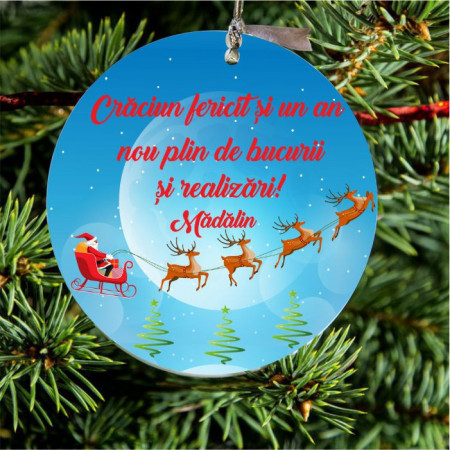 Ornament pentru bradul de Crăciun personalizat cu mesaj