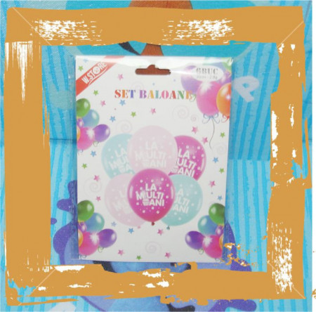 Set baloane -La mulți ani! -colorat