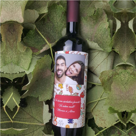 Vin personalizat cu o poza si text -Sărbători-