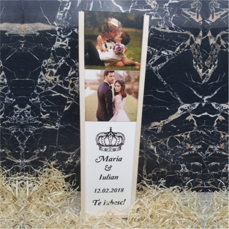 Cutie de vin personalizata cu 2 poze si text M4