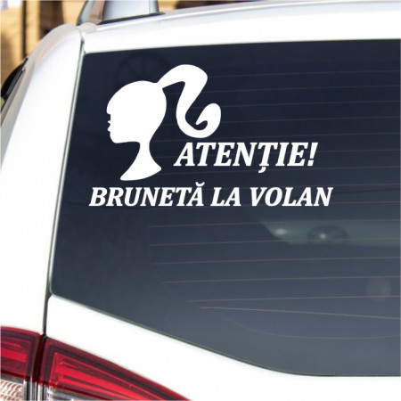 Sticker auto personalizat -Brunetă la volan-