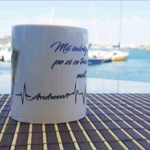 Cana personalizata cu poza text si semnatura (nume) model 002