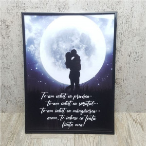 Tablou personalizat cu mesaj ”Te-am iubit cu privirea”