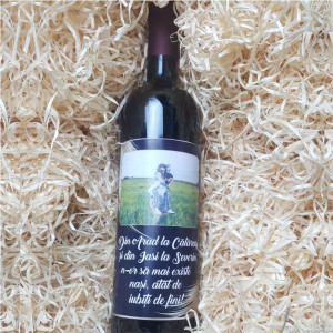 Vin personalizat cu o poza si text  M6