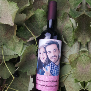 Vin personalizat cu o poza si text R