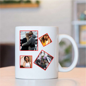 Cana personalizata cu 4 poze si text pentru nașa
