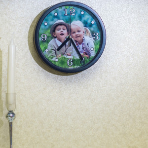 Ceas personalizat rotund negru