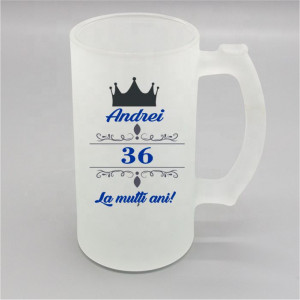 Halbă personalizată -La mulți ani-