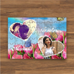 Puzzle personalizat cu 2 poze si text