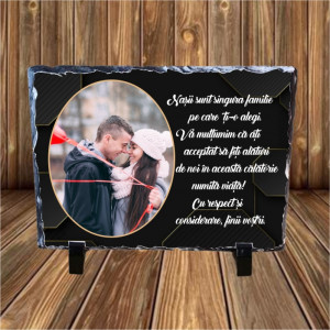 Piatra ardezie personalizata cu o poza si text  20-15