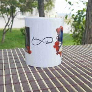 Cana personalizata cu 2 poze si infinit