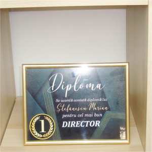Diploma personalizata cu fundal negru
