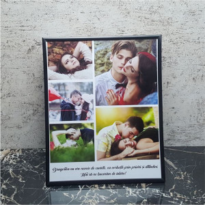 Rama foto personalizata cu 5 poze si text 24x30 M2