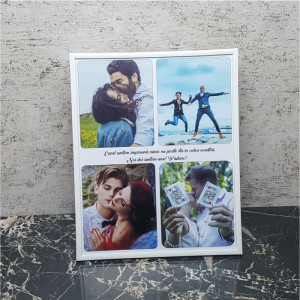 Rama foto personalizata cu 4 poze si text 24X30
