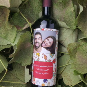 Vin personalizat cu o poza si text -Sărbători-
