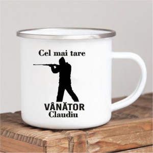 Cană metalică -Vânător-