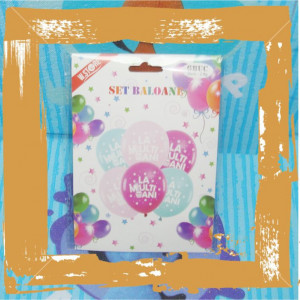 Set baloane -La mulți ani! -colorat