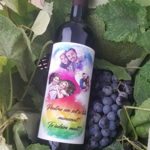 Vin personalizat cu 3 poze si text