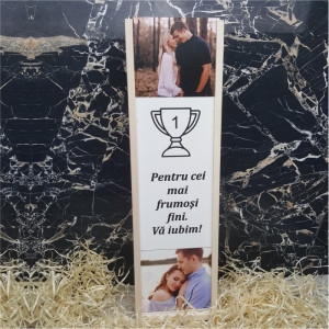 Cutie de vin personalizata cu 2 poze si text M5