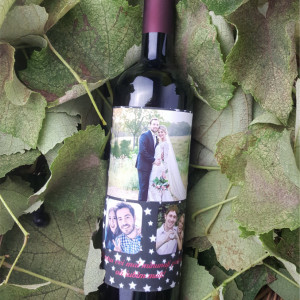 Vin personalizat cu 3 poza si text M2