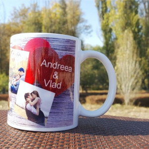 Cana personalizata cu 5 poze si text