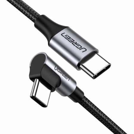 Cablu de date UGREEN USB-C2.0 la USB-C 2.0 (90 °) 3A , 1M